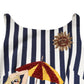 Blue White Striped Embroidered A-line Dress