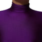 Purple Nylon Turtleneck Bodycon Jumpsuit Dress