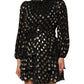 Black Gold Polka Dot Silk Brocade Mini Dress