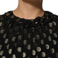Black Gold Polka Dot Silk Brocade Mini Dress