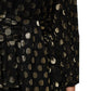 Black Gold Polka Dot Silk Brocade Mini Dress
