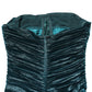 Green Silk Satin Fitted Strapless Dress