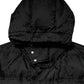 Black Jacquard Quilted Puffer Hooded Jacket