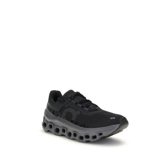 Black Polyester Athletic Sneakers