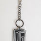 Black White DG Rubber Logo Silver Men Keychain Keyring
