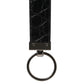 Black Leather Logo Metal Ring Keychain Holder Men Keyring