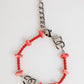 Silver Tone Brass Beaded Resin DG Logo Chain Men Bracelet