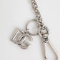 Silver Tone Brass DG Logo Detailing Chain Men Necklace