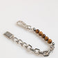 Silver Chain Brass Beaded Lobster Clasp Logo Men Bracelet