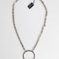 Silver Tone Brass Chain DG Logo Pendant Men Necklace