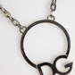 Silver Tone Brass Chain DG Logo Pendant Men Necklace