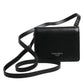 Black Leather Bifold Card Holder Crossbody Men Borse Bag
