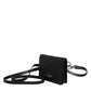 Black Leather Bifold Card Holder Crossbody Men Borse Bag