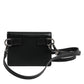 Black Leather Bifold Card Holder Crossbody Men Borse Bag