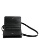 Black Leather Bifold Card Holder Crossbody Men Borse Bag