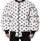 White DG Monogram Full Zip Quilted Jacket