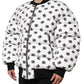 White DG Monogram Full Zip Quilted Jacket