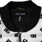 White DG Monogram Full Zip Quilted Jacket
