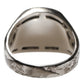 Silver Tone Engraved Two Color Real Brass Ring