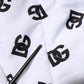 White DG Monogram Hooded Quilted Jacket