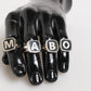 Silver Tone Brass Lettering Set 5 Pieces Adjustable Ring
