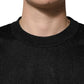 Black Polyester Pullover Sweatshirt Sweater