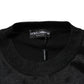 Black Polyester Pullover Sweatshirt Sweater