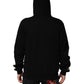 Black Cotton Plaque Track Cardigan Sweater