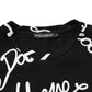 Black Logo Print Cotton Crew Neck T-shirt