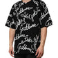 Black Logo Print Cotton Crew Neck T-shirt