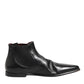 Black Chelsea Slip On Men Ankle Boots Shoes