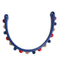 Blue Embellished Leather Bag Handle Women Shoulder Strap