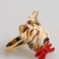Gold Brass Resin Beige Dog Pet Accessory Ring