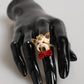 Gold Brass Resin Beige Dog Pet Accessory Ring