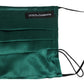Green Silk Pleated Elastic Ear Strap Face Mask