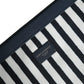 Black White Striped Logo Plaque Clutch Borse Pouch Bag