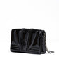 Black GT patent leather bag with chain