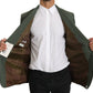 Green Linen Blazer One Piece Single Breasted Jacket