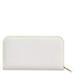 White Leather Logo Plaque Zip Around Continental Wallet