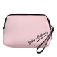Pink Solid Nylon DG Logo Print Clutch Zip Borse Pouch Bag