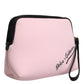 Pink Solid Nylon DG Logo Print Clutch Zip Borse Pouch Bag