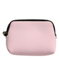 Pink Solid Nylon DG Logo Print Clutch Zip Borse Pouch Bag