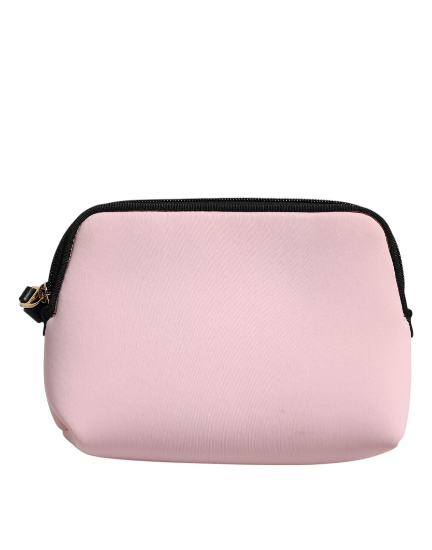 Pink Solid Nylon DG Logo Print Clutch Zip Borse Pouch Bag
