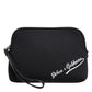 Black Solid Nylon DG LogoPrint Clutch Zip Borse Pouch Bag