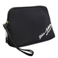 Black Solid Nylon DG LogoPrint Clutch Zip Borse Pouch Bag