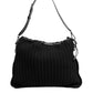 Black Cashmere Knitted Leather Shoulder Women Borse Bag