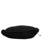 Black Cashmere Knitted Leather Shoulder Women Borse Bag