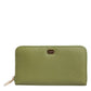 Green Leather Logo Plaque Zip Around Continenta Wallet