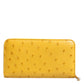Yellow Leather Logo Plaque Zip Around Continental Wallet