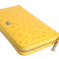 Yellow Leather Logo Plaque Zip Around Continental Wallet